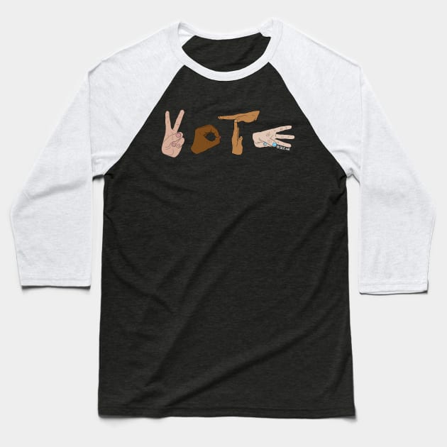 Vote Baseball T-Shirt by SKPink